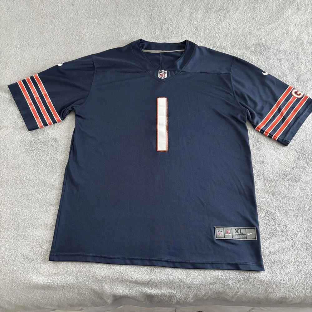 Nike‎ NFL Chicago Bears Jersey Men's XL Football Navy Orange Adult
